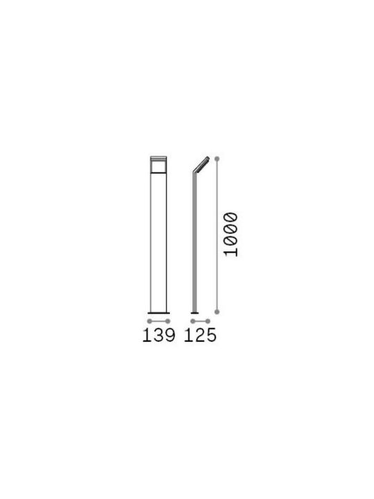 Ideal Lux Outdoor Floor Lamp Small Post LED 9W with Natural White Light IP54 Black