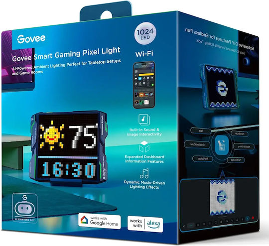 Govee Smart Διακοσμητικό Φωτιστικό Gaming Pixel LED RGB 18.5x15x3.5εκ.