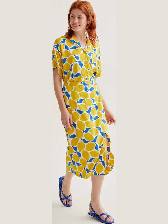 Ψηλόμεση Midi Φούστα Yellow