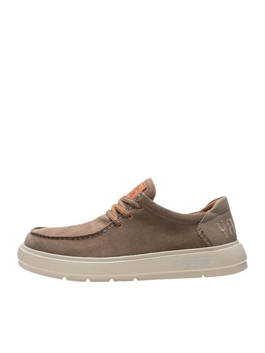 Alcyon Alcyon Suede Ανδρικά Loafers σε Μπεζ Χρώμα