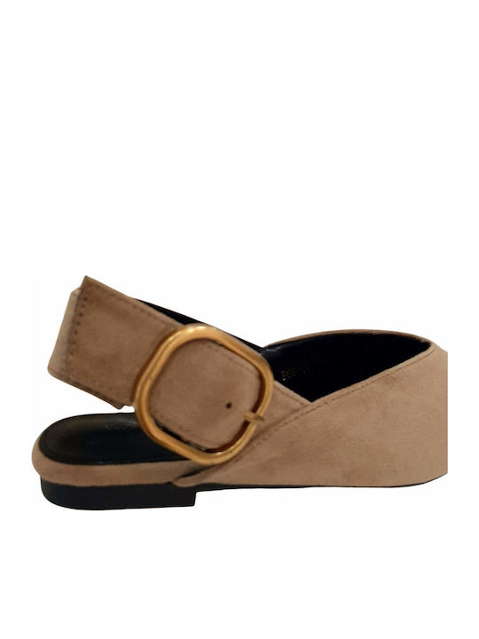 Women's Ballerina Shoes Slingback in Khaki Colour