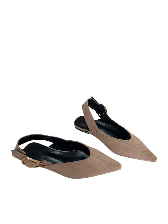 Women's Ballerina Shoes Slingback in Khaki Colour