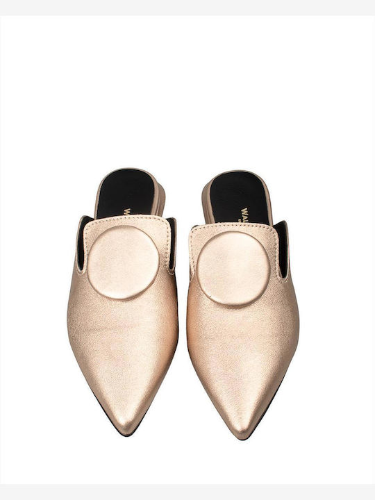 Mules With Heel In Beige Colour
