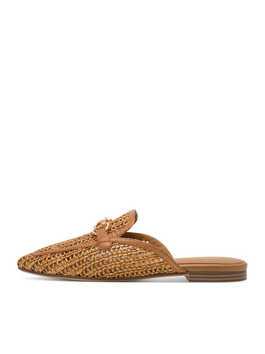 Mules with Heel in Tabac Brown Colour