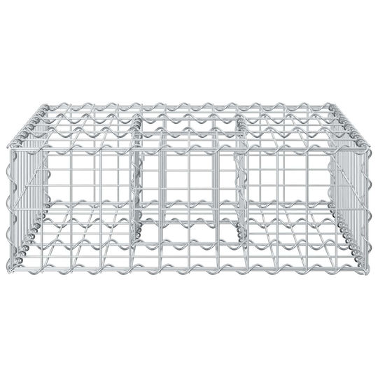 vidaXL Gabion Box Pentru Garduri De Grădină Din Oțel 60x60x20 Cm Argintiu