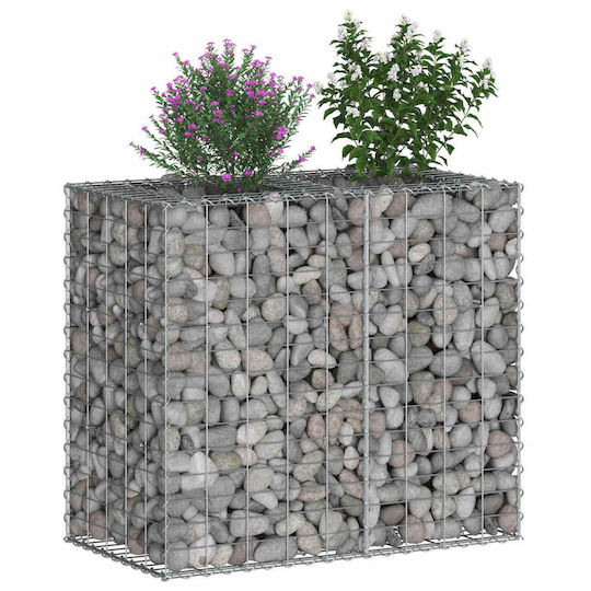 vidaXL Gabion Box Pentru Garduri De Grădină Din Oțel 90x50x80 Cm Argintiu