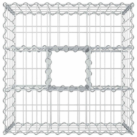 vidaXL Gabion Box Pentru Gard De Grădină Din Oțel 60x60x40 Cm Argintiu