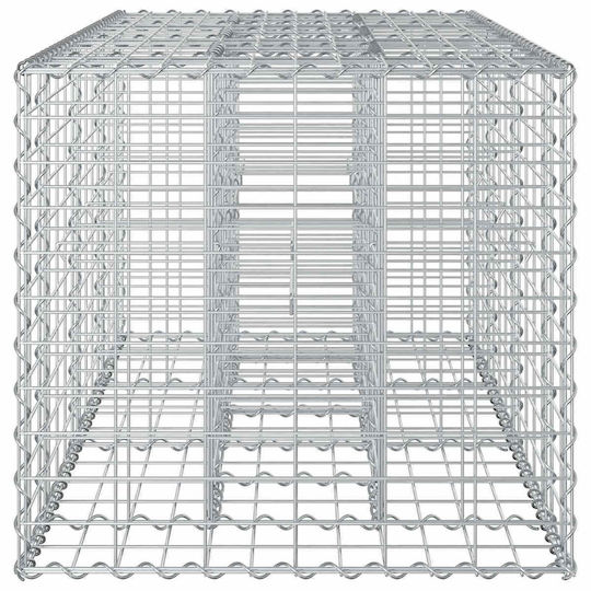 vidaXL Gabion Box Pentru Garduri De Grădină Din Oțel 140x60x55 Cm Argintiu