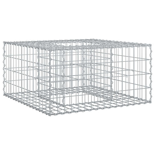 vidaXL Garden Fencing Supplies Steel Gabin Box for Garden Fencing from Steel 80x80x40cm Silver