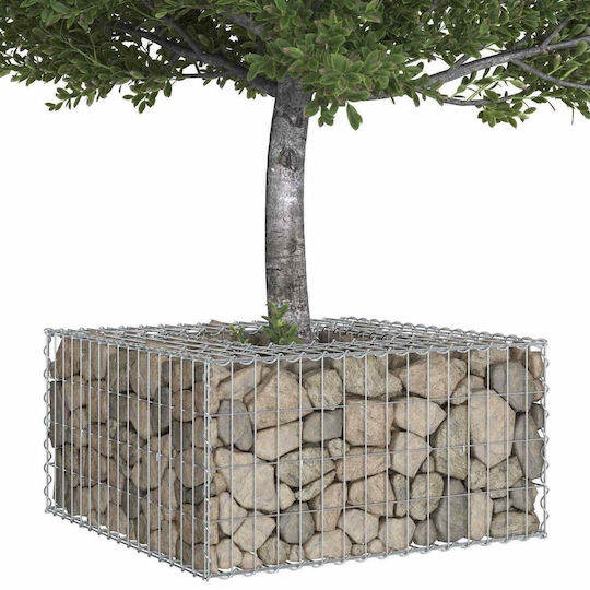 vidaXL Garden Fencing Supplies Steel Gabin Box for Garden Fencing from Steel 80x80x40cm Silver