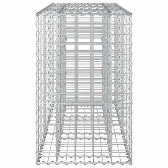 vidaXL Gabion Box Pentru Garduri De Grădină Din Oțel 130x50x80 Cm Argintiu