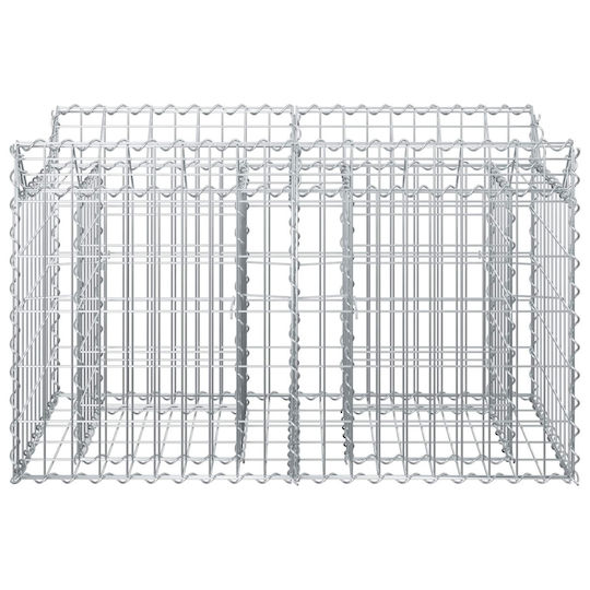 vidaXL Gabion Box Pentru Gard De Grădină Din Oțel 100x50x60 Cm Argintiu