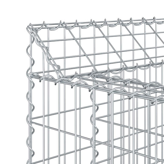 vidaXL Gabion Box Pentru Gard De Grădină Din Oțel 100x50x60 Cm Argintiu
