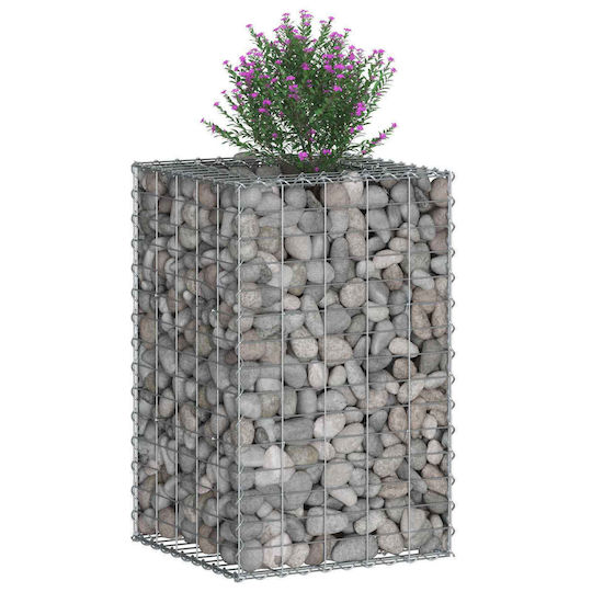 vidaXL Gabion Box Pentru Garduri De Grădină Din Oțel 50x50x80cm Argintiu