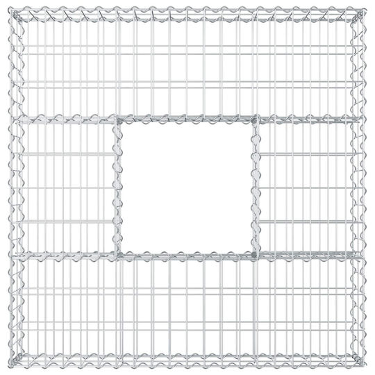 vidaXL Gabion Box Pentru Garduri De Grădină Din Oțel 100x100x20 Cm Argintiu