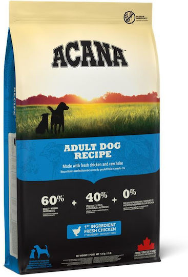 Acana Adult Dog Recipe 11.4kg Trockenfutter ohne Getreide & Gluten für erwachsene Hunde mit Fisch und Geflügel