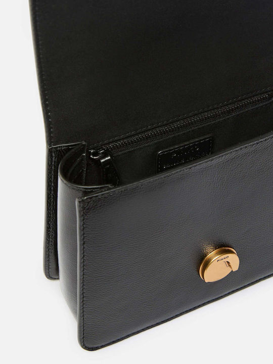 Love One Top Leder Damenhandtasche Handtasche / Schulter Schwarz