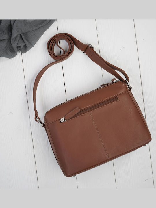 Leder Damen Schultertasche Silber