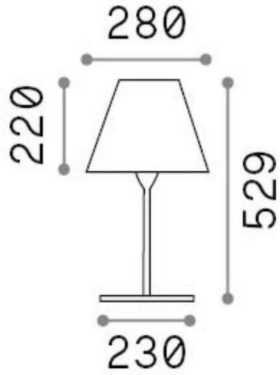 Ideal Lux Metal Table Lamp for Socket E27 with Black Shade and Base