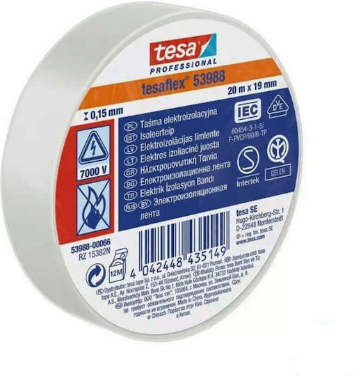 Tesa Isolierband 19mm x 20m Weiß