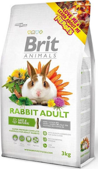 Brit Animals 3kg Dry Food for Adult Dogs with and Rabbit