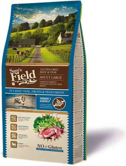 Sam's Field Adult Large 13kg Dry Food Gluten-Free for Adult Large Breed Dogs with Beef and Calf