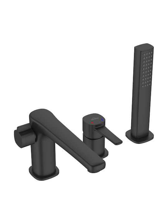 Invena Mischbatterie für Badewanne Thermostatisch Komplettes Set Schwarze