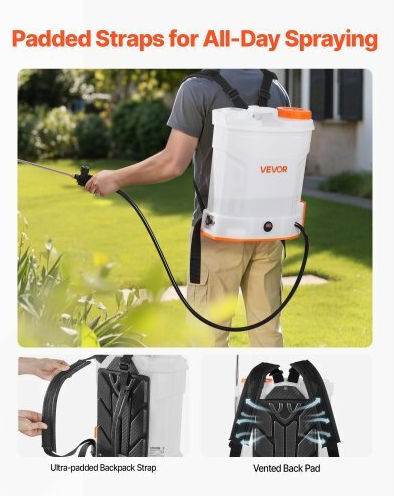 Vevor Pulverizator cu rucsac Baterie cu Capacitate 12.11lt
