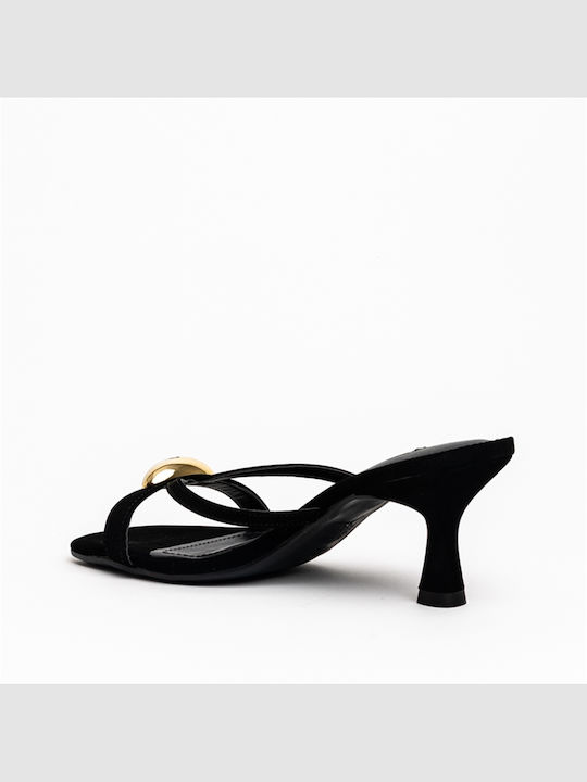 Mules With Heel In Black Colour