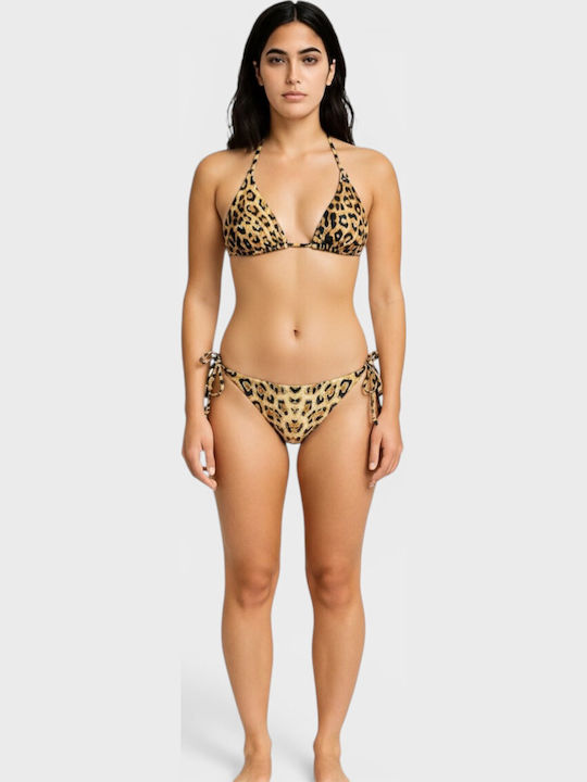 Set Bikini Triangle & Brazil Animal Print Brown