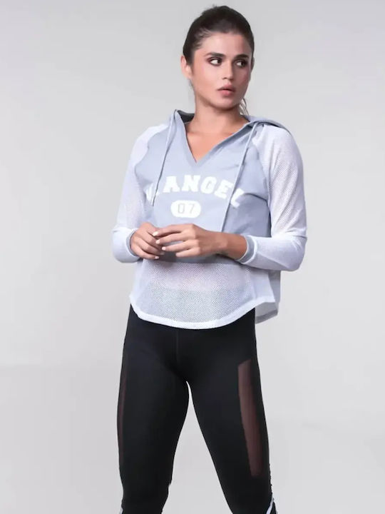 Блуза Худи Мрежа Сив Размер L XL Сив