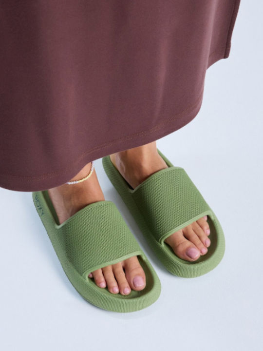 Women's Flip Flops in Green Color