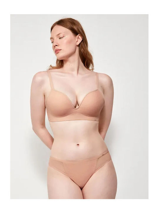 Nude Bra for Plunge without Underwire