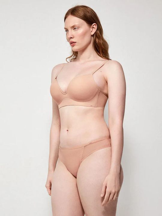 Nude Bra for Plunge without Underwire