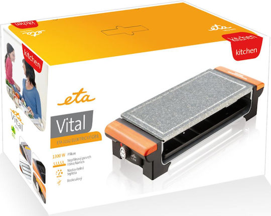 ETA Vital 1162 90000 Tabletop Grătar Electric Placă Netedă și Striată 1300W cu Termostat Reglabil 36.5bucx23.5buccm