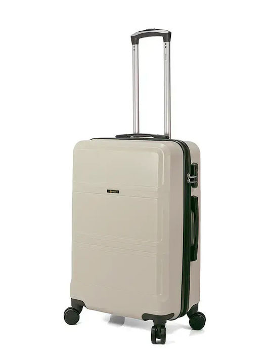 Benzi Reisekoffer Hart Beige mit 4 Räder Höhe 55cm