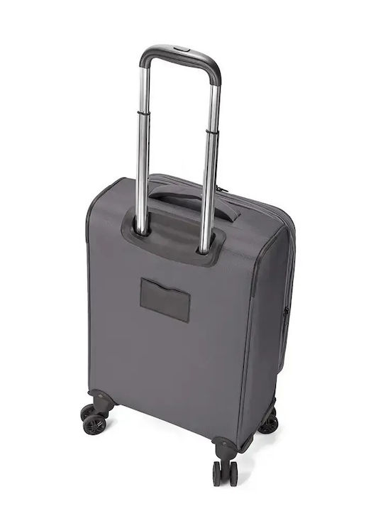 Benzi Medium Fabric Gray Travel Suitcase with 4 Wheels Height 68cm