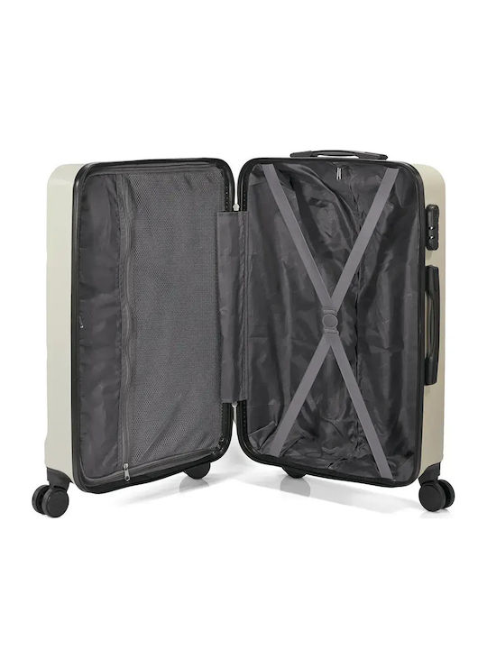 Benzi Reisekoffer Hart Beige mit 4 Räder Höhe 55cm