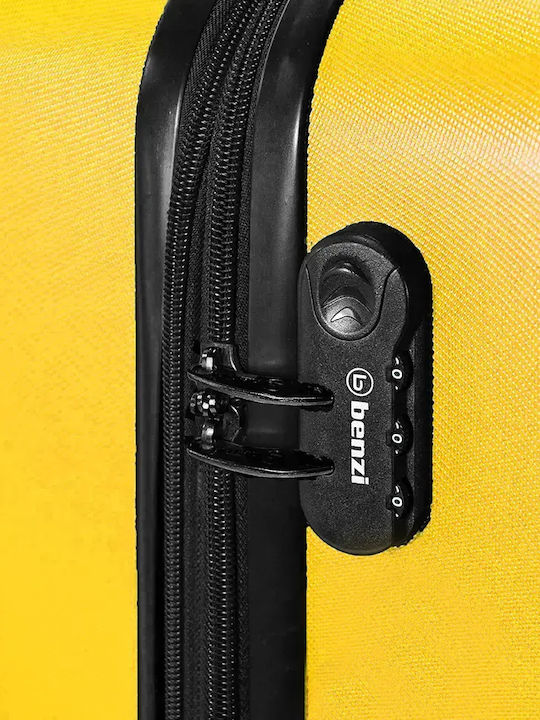 Benzi Cabin Travel Suitcase Hard Yellow with 4 Wheels Height 55cm