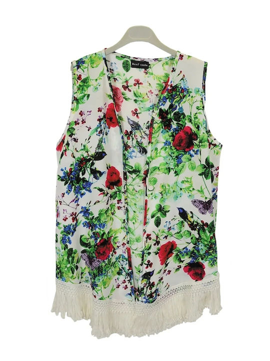 Rock Club Women's Beachwear White Kimono