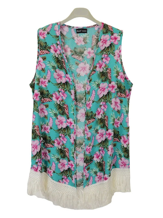Rock Club Women's Beachwear White Kimono