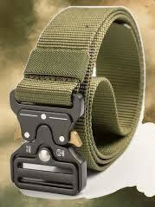 Men's Belt Made of Artificial Leather Khaki
