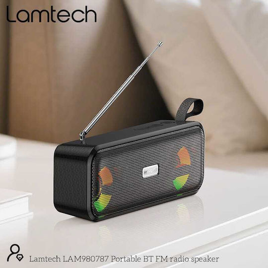 Lamtech LAM980787 Φορητό Ραδιόφωνο Επαναφορτιζόμενο με Bluetooth και USB Μαύρο