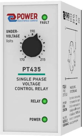 Power Electronics Μονοφασικός Επιτηρητής Τάσης Ράγας IP41 PT435-8