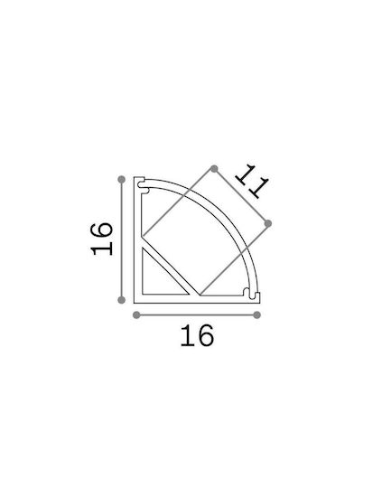 Ideal Lux Slot Ang Tondo Χωνευτό Προφίλ Αλουμινίου Ταινίας LED 200x1.6x1.6εκ.