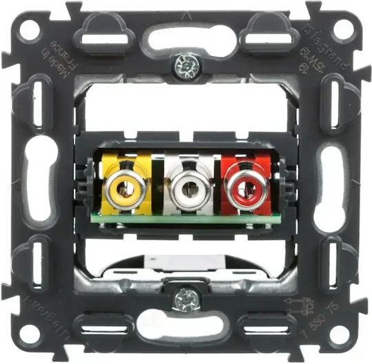 Legrand Valena Matic Audio & Video RCA Socket Mechanism Black 753075