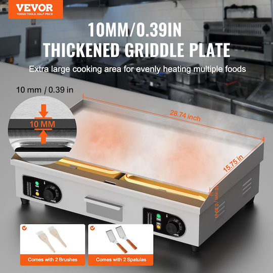 Vevor Commercial Flat Top Electric Griddle with Flat Plate 4.4kW