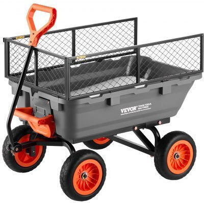 Dump Garden Cart for Log Transport Plastic with Maximum Load Capacity 362kg