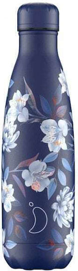 Chilly's Original Series Floral Μπουκάλι Θερμός Ανοξείδωτο BPA Free 500ml Λιλά