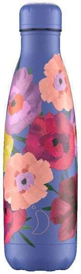 Chilly's Original Series Floral Μπουκάλι Θερμός Ανοξείδωτο BPA Free 500ml Λιλά